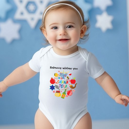 🍯 🍎🐟Aangepaste tekst, Shana Tova! Gelukkig nieu Romper