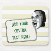 Aangepaste tekst Shout op pastel gele strepen Muismat (Voorkant)