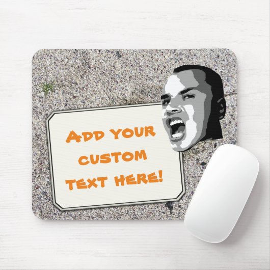 Aangepaste tekst Shout op Sand Beach Muismat (Met muis)