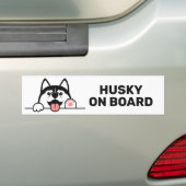 Aangepaste tekst Siberian Husky Bumpersticker (Op auto)
