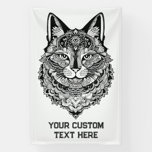 Aangepaste tekst Sierkat Spandoek (Verticaal)