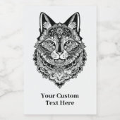 Aangepaste tekst Sierkat Voedselcontainer Etiket (Enkel label)