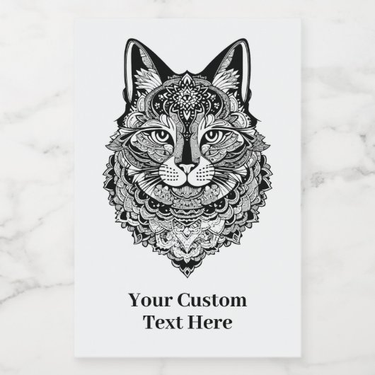 Aangepaste tekst Sierkat Voedselcontainer Etiket (Enkel label)