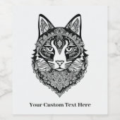 Aangepaste tekst Sierkat Wijn Etiket (Enkel label)