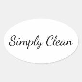 Aangepaste tekst Simply Clean ovale sticker vel (Voorkant)