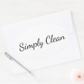 Aangepaste tekst Simply Clean ovale sticker vel (Envelop)