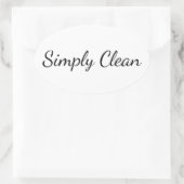 Aangepaste tekst Simply Clean ovale sticker vel (Tas)