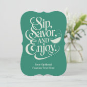 Aangepaste tekst sip, genieten, genieten kaart (Staand voorkant)