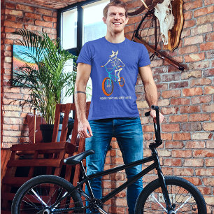 Aangepaste tekst skeleton op een BMX-fiets grafisc T-shirt