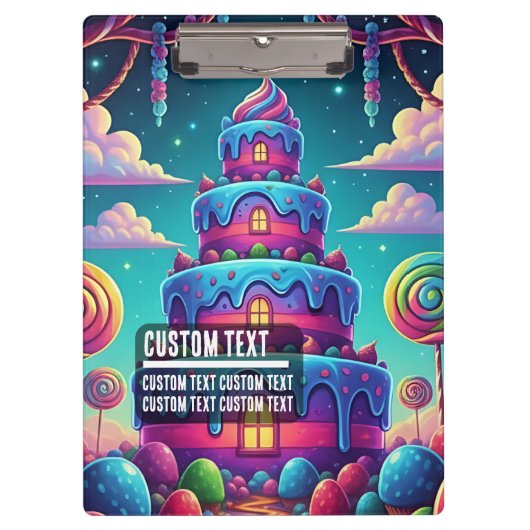 Aangepaste tekst Slaap lekker Cake Art Whimsical P Klembord (Voorkant)