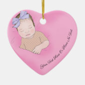 Aangepaste tekst | Slaapvolle Baby liefdesroze har Keramisch Ornament (Voorkant)