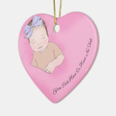 Aangepaste tekst | Slaapvolle Baby liefdesroze har Keramisch Ornament (Links)