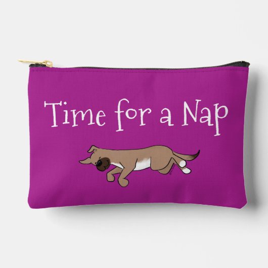 Aangepaste tekst Sleepy Dog Hot Pink Back Pattern Etui (Voorkant)