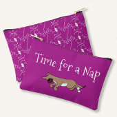 Aangepaste tekst Sleepy Dog Hot Pink Back Pattern Etui