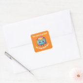 Aangepaste tekst Small Business Name Schattigee e- Vierkante Sticker (Envelop)