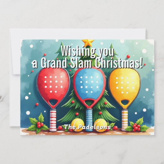 🎾🎄Aangepaste tekst, Sneeuwval Smashmas Feestdagenkaart (Voorkant)