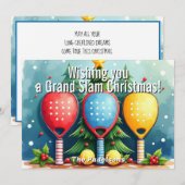 🎾🎄Aangepaste tekst, Sneeuwval Smashmas Feestdagenkaart (Voorkant / Achterkant)