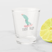 Aangepaste tekst Snowboarder Green Suit Snowboardi Shot Glas (Achterkant)