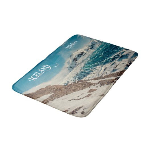 Aangepaste tekst Solheimajokull, IJsland Badmat (Gekanteld)