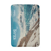 Aangepaste tekst Solheimajokull, IJsland Badmat (Voorkant Verticaal)