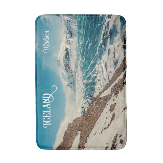 Aangepaste tekst Solheimajokull, IJsland Badmat (Voorkant Verticaal)