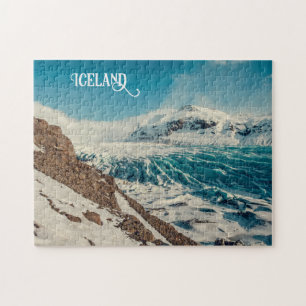 Aangepaste tekst Solheimajokull, IJsland Legpuzzel