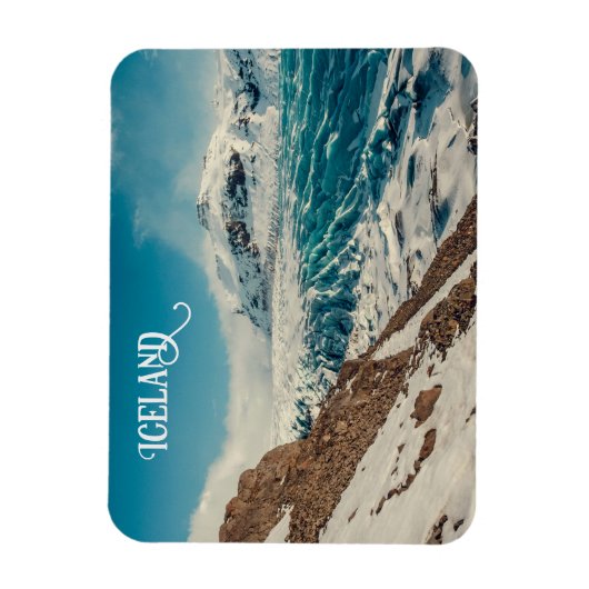 Aangepaste tekst Solheimajokull, IJsland Magneet (Verticaal)
