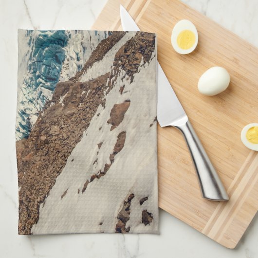 Aangepaste tekst Solheimajokull, IJsland Theedoek (Quarter Fold)