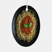 Aangepaste tekst Spaghetti Metalen Ornament (Voorkant Rechts)