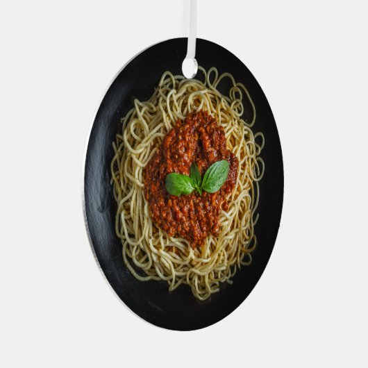 Aangepaste tekst Spaghetti Metalen Ornament (Voorkant Rechts)
