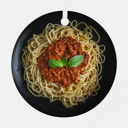 Aangepaste tekst Spaghetti Metalen Ornament (Voorkant)