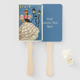 Aangepaste tekst SPANJE vintage reis hand fan set Handwaaier