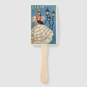 Aangepaste tekst SPANJE vintage reis hand fan set Handwaaier (Voorkant)