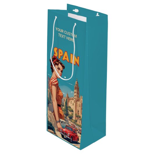 Aangepaste tekst  Spanje Wijn Cadeautas (Voorkant Gekanteld)