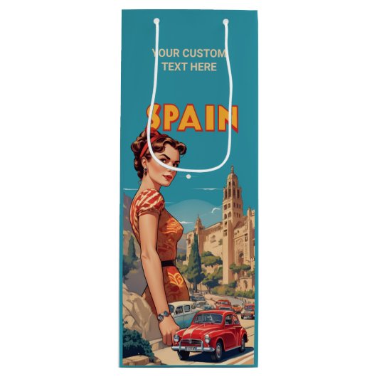 Aangepaste tekst  Spanje Wijn Cadeautas (Voorkant)