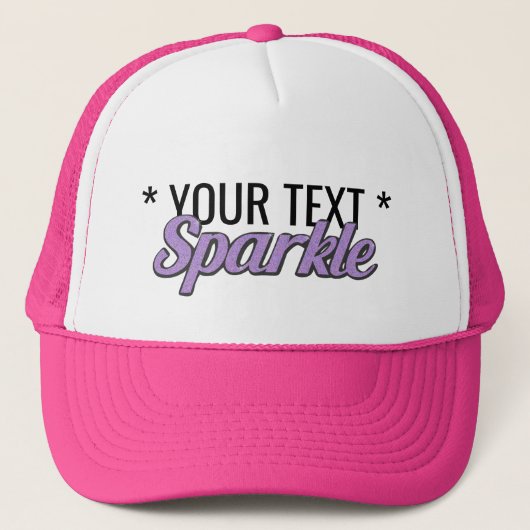 Aangepaste tekst Sparkle paarse glitter effect Trucker Pet (Voorkant)