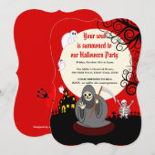 Aangepaste tekst, spooky Halloween "Grim Reaper": Kaart (Voorkant / Achterkant)