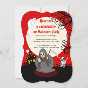 Aangepaste tekst, spooky Halloween "Grim Reaper": Kaart