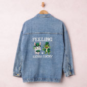 Aangepaste tekst St. Patrick's Day Kikker en Konij Denim Jacket (Hangar)