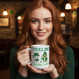Aangepaste tekst St. Patrick's Day Kikker en Konij Koffiemok