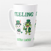 Aangepaste tekst St. Patrick's Day Kikker en Konij Latte Mok (Linkerhoek)