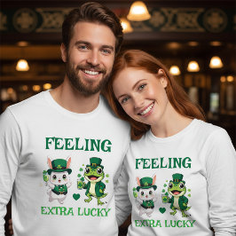 Aangepaste tekst St. Patrick's Day Kikker en Konij Tri-Blend Shirt