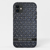 Aangepaste Tekst Staal look iPhone case (Achterkant)