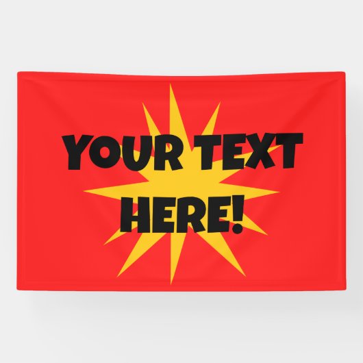 Aangepaste tekst Starburst Banner (Horizontaal)