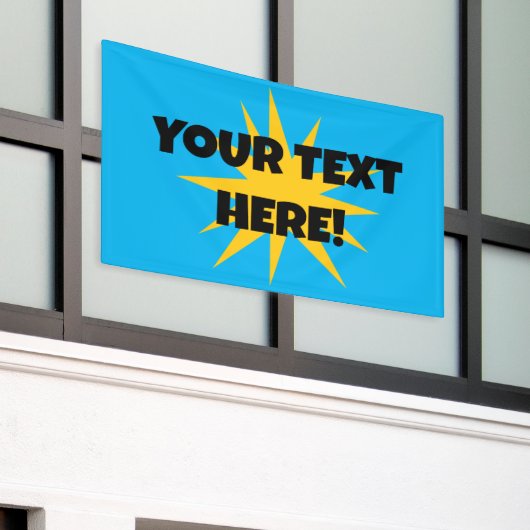 Aangepaste tekst Starburst Banner (Buitenkant Gebouw)