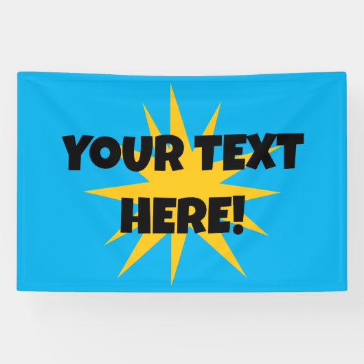 Aangepaste tekst Starburst Banner (Horizontaal)