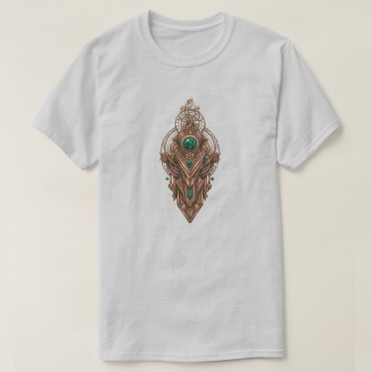 Aangepaste tekst Steampunk Smaragd Edelsteen Triba T-shirt (Design voorkant)