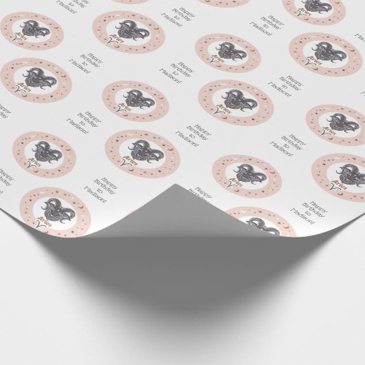 Aangepaste tekst sterrenbeeld Ram Cadeaupapier (Hoek)