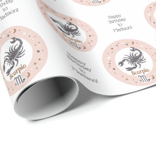 Aangepaste tekst sterrenbeeld Schorpioen Cadeaupapier