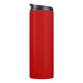 Aangepaste tekst stijlvol rood wit thermosbeker (Geroteerd rechts)
